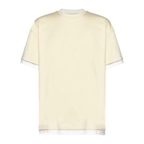 Logo-print Two-tone T-shirt Jil Sander , Beige , Heren