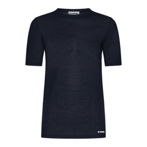 Stijlvolle Katoenen T-shirt voor Vrouwen Jil Sander , Blue , Dames