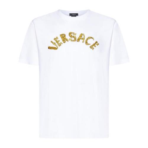 Slim Fit T-shirts en Polos Versace , White , Heren