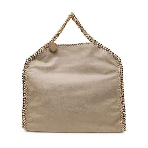 Butter Cream Tote Tas met Gouden Ketting Stella McCartney , Beige , Da...