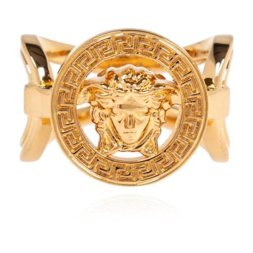 Ring met logo Versace , Yellow , Dames