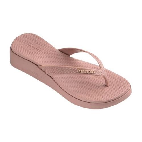 Roze Hoge Plateau Slippers Havaianas , Pink , Dames