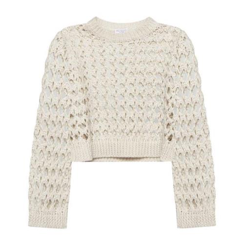 Ivory Sweaters voor Vrouwen Brunello Cucinelli , Beige , Dames