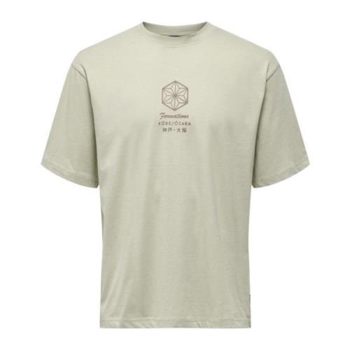 Malik T-shirt met korte mouwen Only & Sons , Gray , Heren