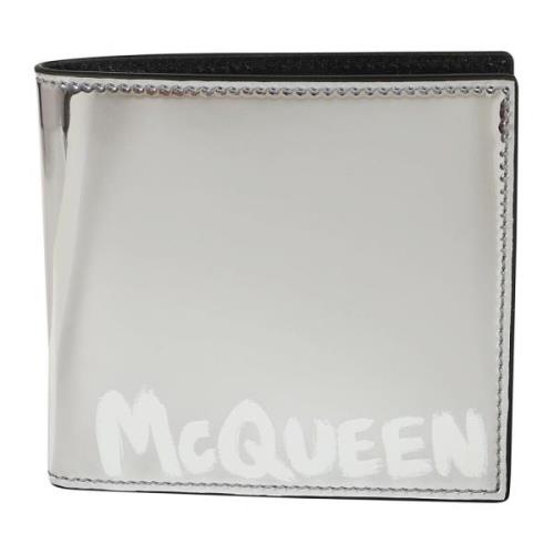 Metallic Portemonnee Acht Kaartsleuven Alexander McQueen , Gray , Here...