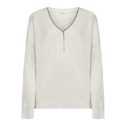 Witte Truien voor Vrouwen Brunello Cucinelli , White , Dames