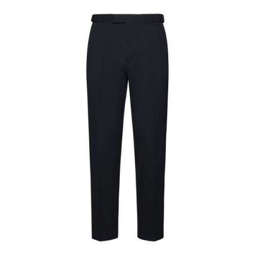 Zwarte Wollen Broek met Verstelbare Band Ermenegildo Zegna , Black , H...