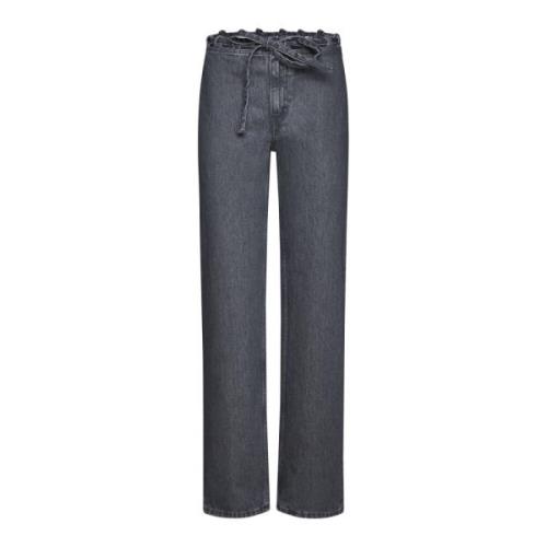 Grijze Kant Detail Rechte Pijp Jeans Filippa K , Gray , Dames