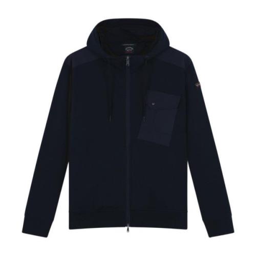 Stretch Katoen Rits Sweatshirt met Typhoon® Details Paul & Shark , Blu...
