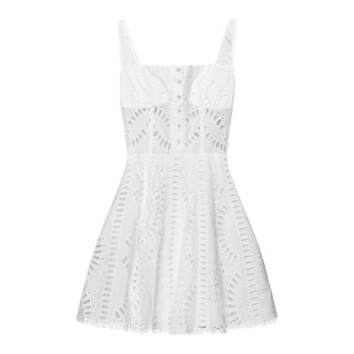 Broderie Anglaise Skater Jurk Charo Ruiz Ibiza , White , Dames