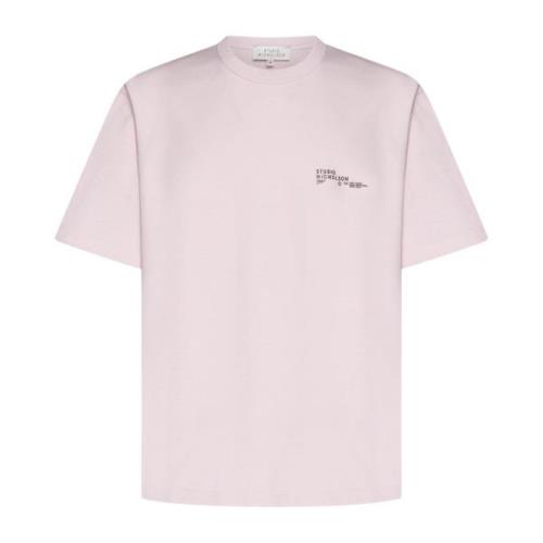 Lichtroze Katoenen T-shirt met Logoprint Studio Nicholson , Pink , Her...