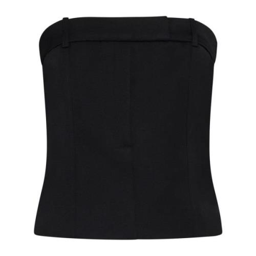 Zwarte Corsetstijl Strapless Top Róhe , Black , Dames