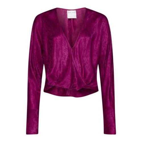 Elegante Zijden Top Forte Forte , Pink , Dames