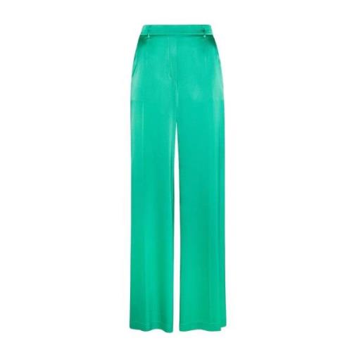 Glanzende Stroomzijde Broek Groen Forte Forte , Green , Dames