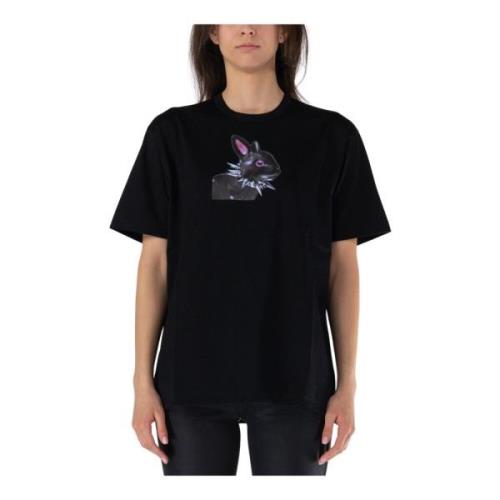 T-Shirt met Frontprint Ronde Hals Junya Watanabe , Black , Dames