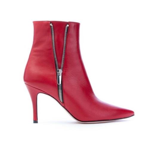 Barcelona Super Zip Heeled Boots Roberto Festa , Red , Dames