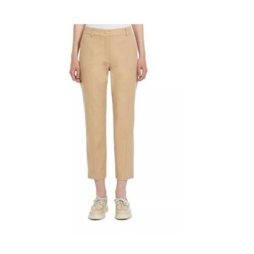 Klassieke Broek met Riemlussen Weekend , Beige , Dames