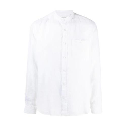 Witte Mandarin Kraag Shirt Woolrich , White , Heren