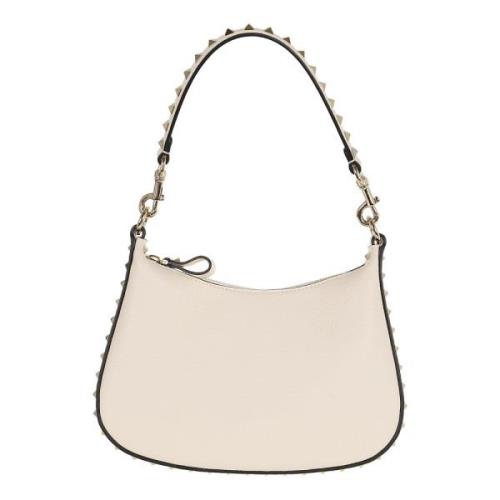 Goudkleurige Rockstud Kleine Hobo Tas Valentino Garavani , Beige , Dam...