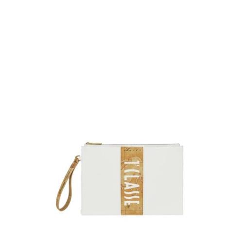 Witte Geo Map Leren Crossbody Tas Alviero Martini 1a Classe , White , ...