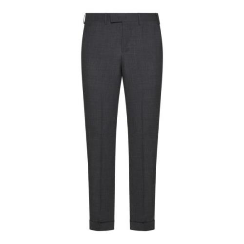 Grijze Wol Slim Fit Broek PT Torino , Gray , Heren