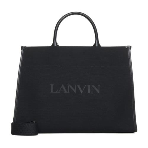 Zwarte Curb Sneakers Tas Lanvin , Black , Heren