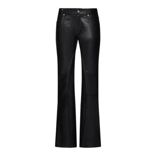 Slimme Leren Broek Zwart Y/Project , Black , Dames