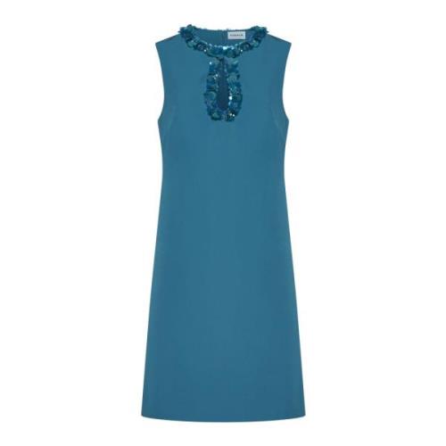 Turquoise Bloemen Jurk P.a.r.o.s.h. , Blue , Dames