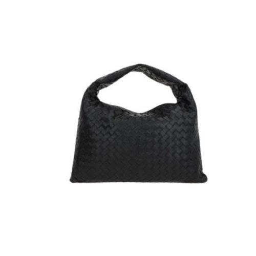 Zwarte Intrecciato Leren Hobo Tas Bottega Veneta , Black , Dames