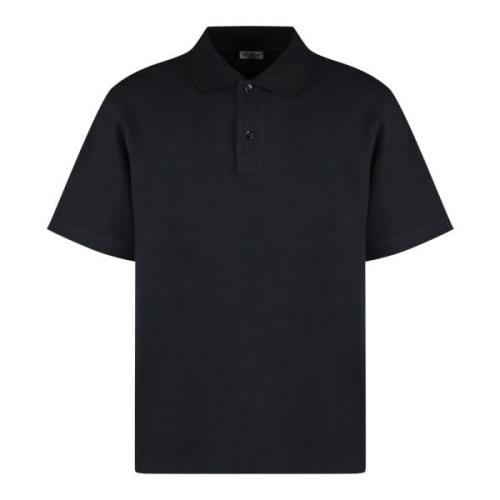 Katoen Polo Shirt Ribgekraagd Burberry , Black , Heren