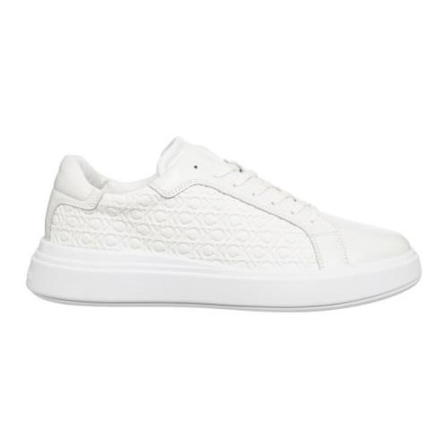 Logo Patroon Veterschoenen Calvin Klein , White , Heren