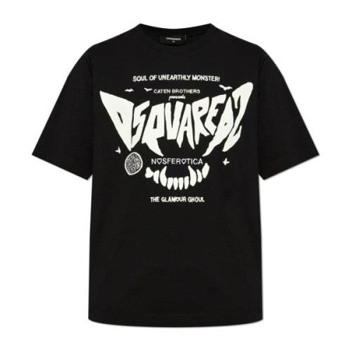 Bedrukt T-shirt Dsquared2 , Black , Dames
