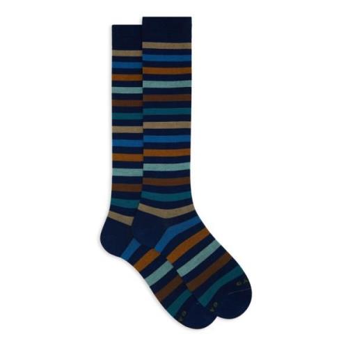 Italiaanse ultralichte gestreepte lange sokken Gallo , Multicolor , Da...