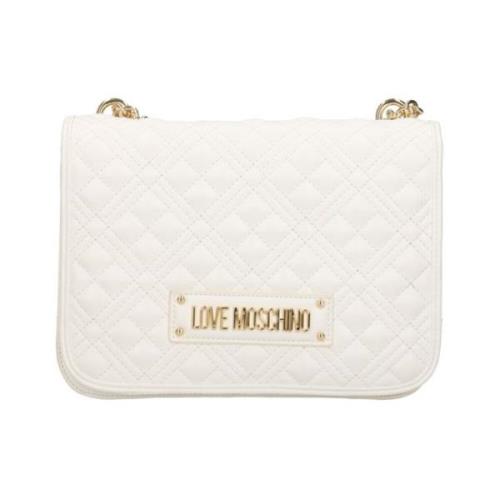 Witte Schoudertas Elegant en Praktisch Moschino , White , Dames