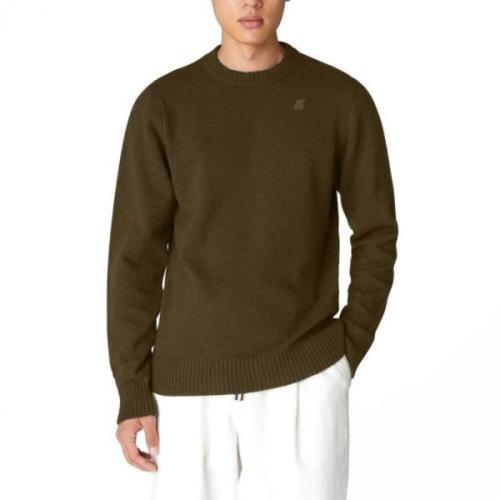 Bruine Crewneck Gebreide Trui K-Way , Brown , Heren