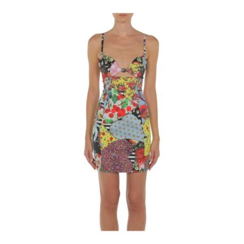 Patchwork Print Katoenen Jurk Moschino , Multicolor , Dames