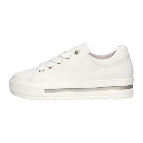 Lage Platform Sneakers met Gouden Accenten Gabor , White , Dames