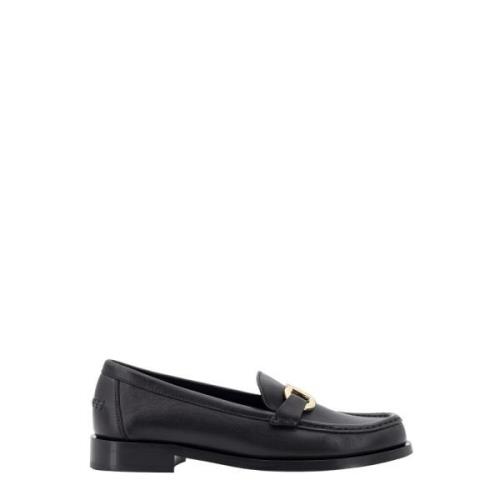 Iconische Gancini Leren Loafer Salvatore Ferragamo , Black , Dames