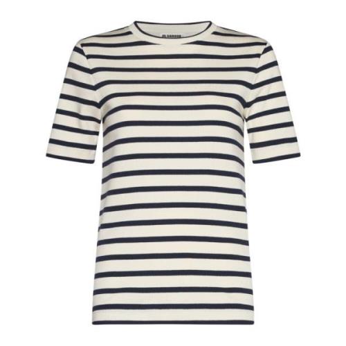 Gestreepte katoenen T-shirts en Polos Jil Sander , Multicolor , Dames