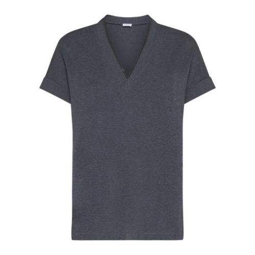 Grijze T-shirts en Polos Brunello Cucinelli , Gray , Dames
