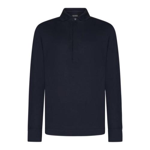 Blauwe T-shirts en Polos MC Ermenegildo Zegna , Blue , Heren