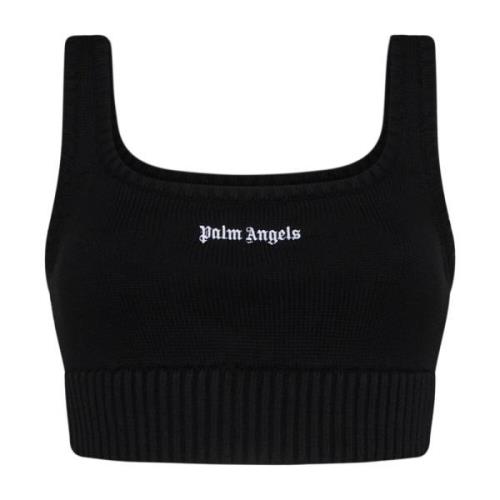 Klassieke Logo Gebreide Top Palm Angels , Black , Dames