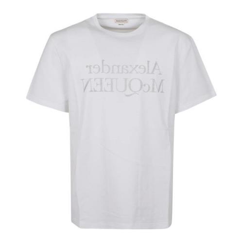 Wit T-shirt met Logoprint Alexander McQueen , White , Heren