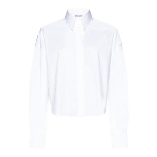 Wit Overhemd Klassieke Stijl Brunello Cucinelli , White , Dames