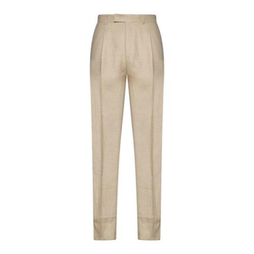 Beige Broek Regular Fit Ermenegildo Zegna , Beige , Heren