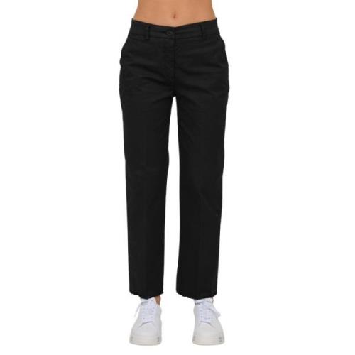 Stretch gabardine broek Via Masini 80 , Black , Dames