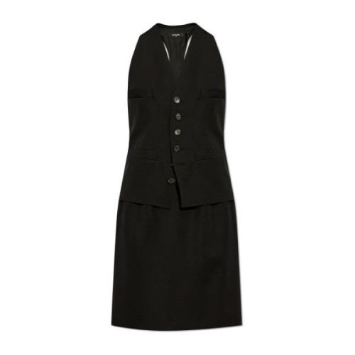 Wollen jurk Dsquared2 , Black , Dames