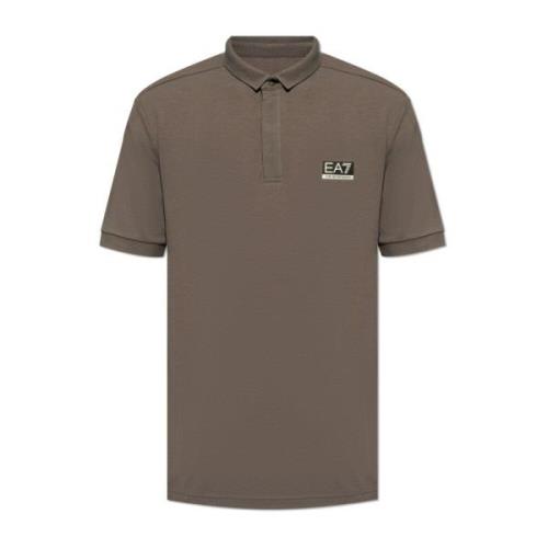 Polo met logo Emporio Armani EA7 , Gray , Heren