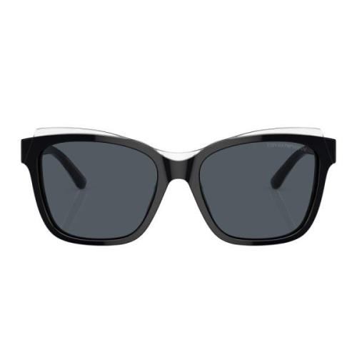 Kristal Zwart Cat-Eye Zonnebril Emporio Armani , Black , Dames