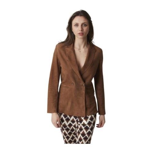 Suède Leren Jas voor Vrouwen Bully , Brown , Dames